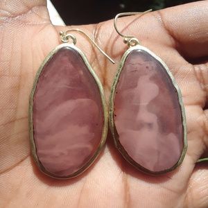 Brown Marble Stone Style Earrings